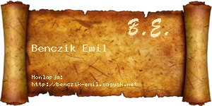 Benczik Emil névjegykártya