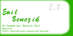 emil benczik business card